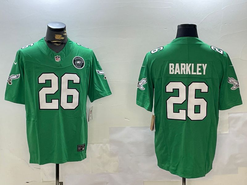 Men Philadelphia Eagles #26 Barkley Green Throwback Three generation 2024 Nike Limited NFL Jersey style 3->cincinnati bengals->NFL Jersey